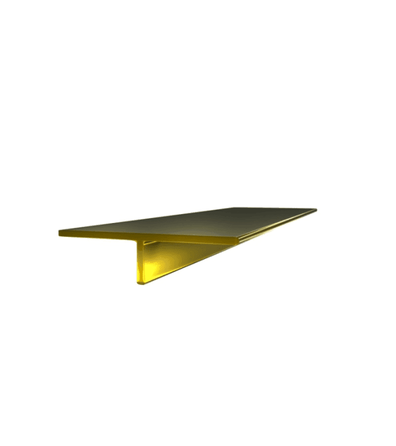 ალუმინის კუთხე T 25მმ 2,7მ ოქროსფერი მწარ. PROPLAST