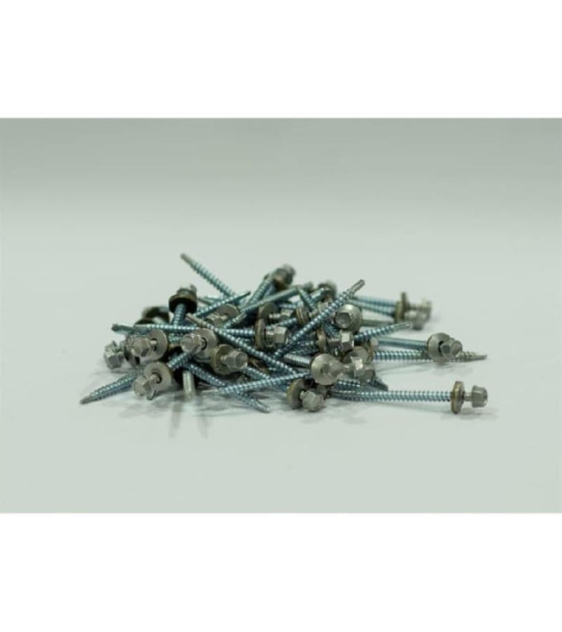 ჭანჭიკი 4.8*50 შუასადებით (400ცალი) ნაცრისფერი RAL 9006