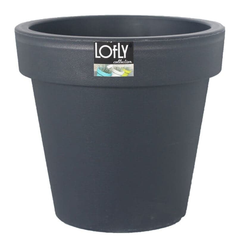 პლასტმასის ქოთანი სადგამით შავი 250მმ DLOF S433