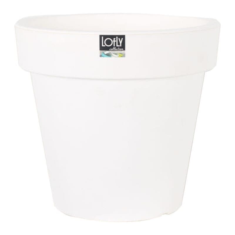 პლასტმასის ქოთანი სადგამით თეთრი 250მმ DLOF S449