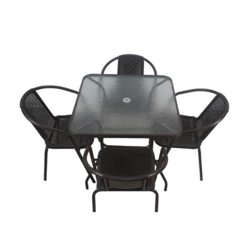 ბაღის ოთხკუთხედი მაგიდა (80X80X70) 4 სკამით HY-005