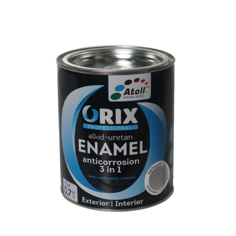 0.7კგ ანტიკოროზიული ემალის საღებავი ვერცხლისფერი ORIX METALLIC