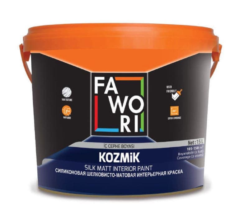7.5 ლ ინტერიერის სილიკონიანი თეთრი საღებავი FAWORI KOZMIK