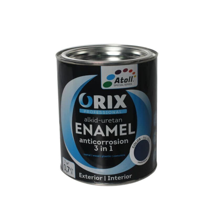0.8კგ ანტიკოროზიული ემალის საღებავი ლურჯი ORIX RAL 5010