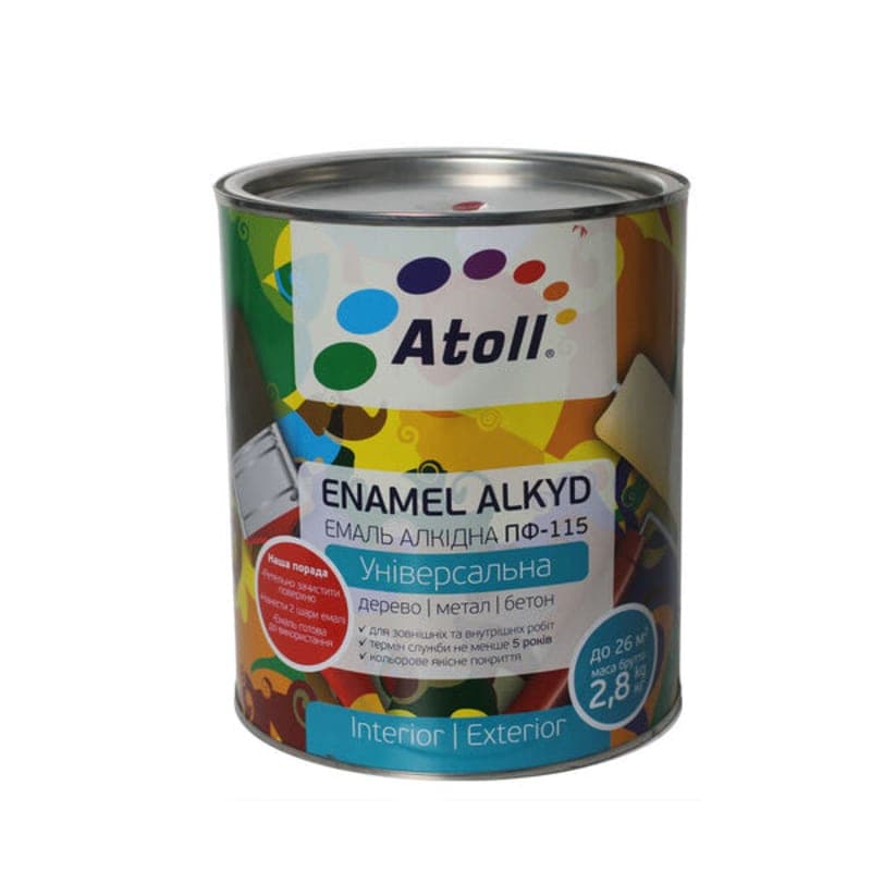 2.6კგ ემალის საღებავი წითელი ATOLL ПФ-115