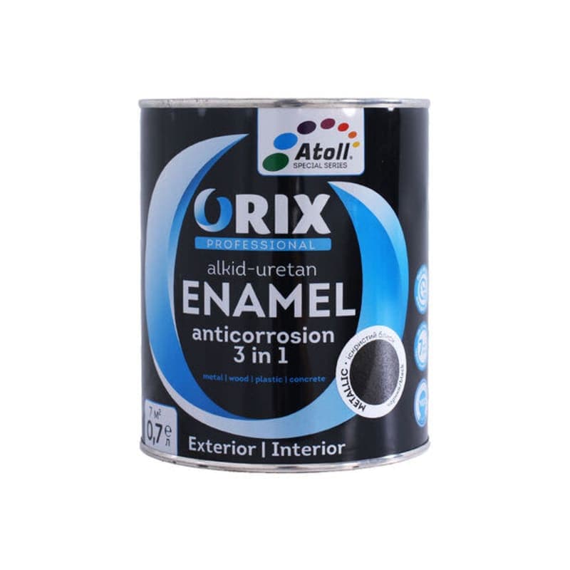 0.7კგ ანტიკოროზიული საღებავი შავი ORIX METALLIC