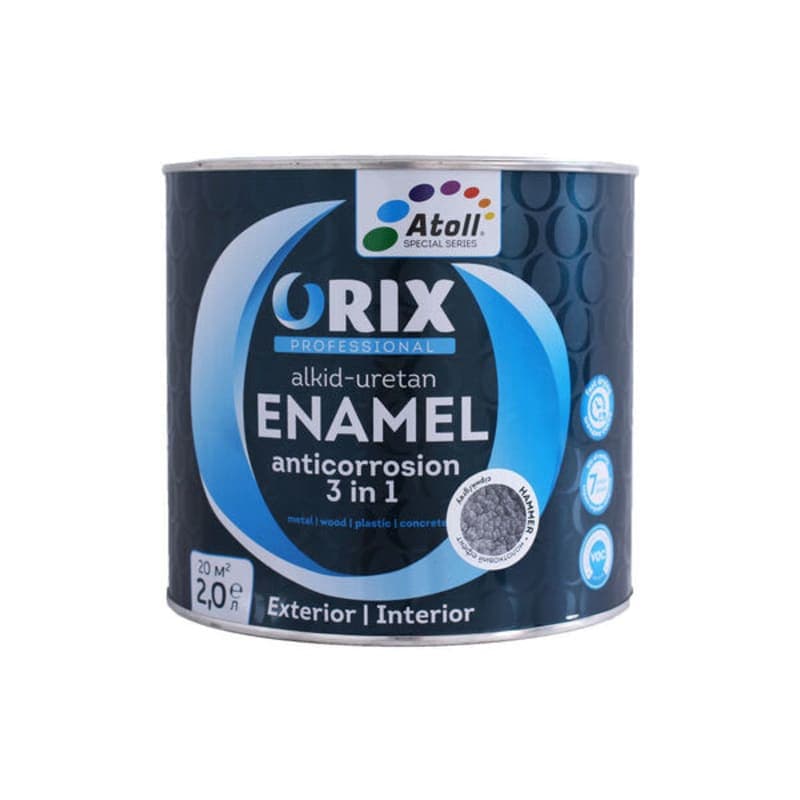 2კგ ანტიკოროზიული საღებავი ნაცრისფერი ORIX HAMMER