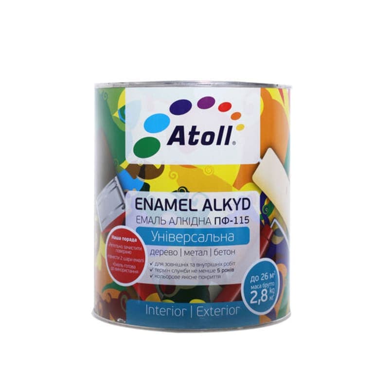 2.6კგ ემალის საღებავი შავი ATOLL ПФ-115