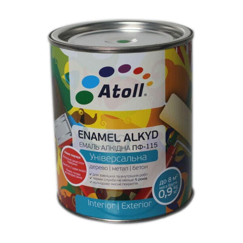 0.8კგ ემალის საღებავი ღია მწვანე ATOLL ПФ-115