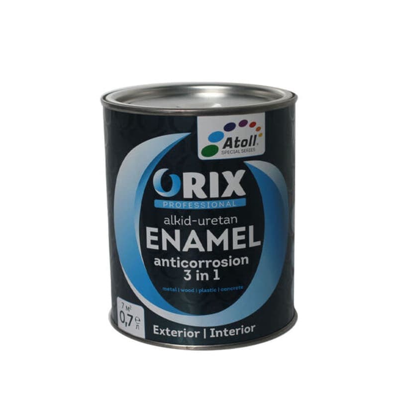 0.8კგ ანტიკოროზიული ემალის საღებავი თეთრი ORIX RAL 9010