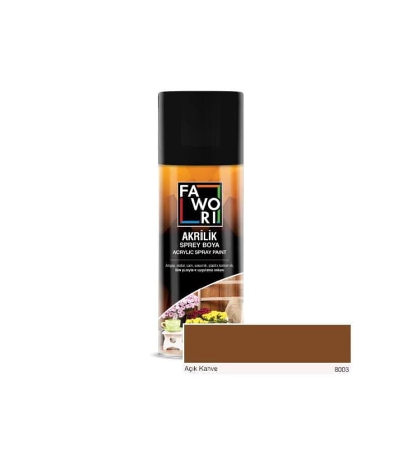 აკრილის საღებავი FAWORI აეროზოლი 400მლ. RAL 8003 ყავისფერი (Acik Kahve)