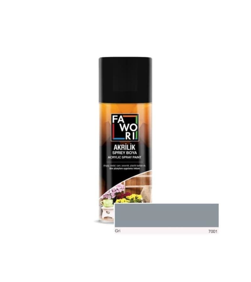 აკრილის საღებავი FAWORI აეროზოლი 400მლ. RAL 7001 ნაცრისფერი (Grey)
